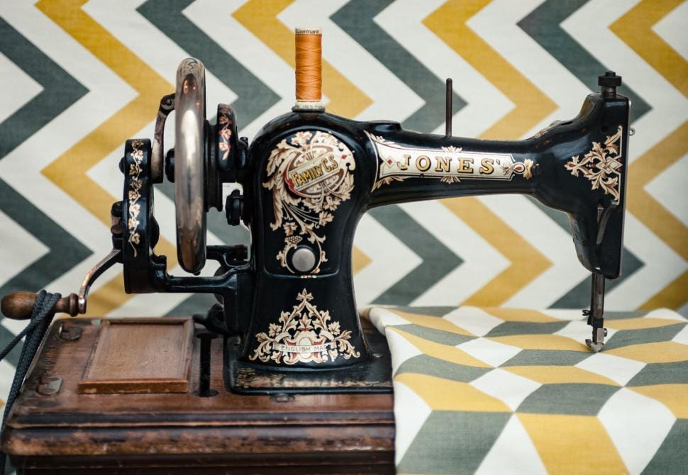 A vintage sewing machine