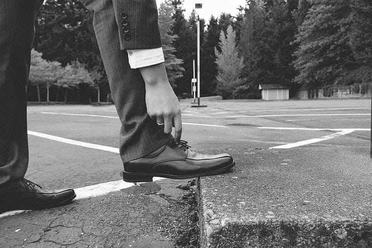 Leather shoes detail