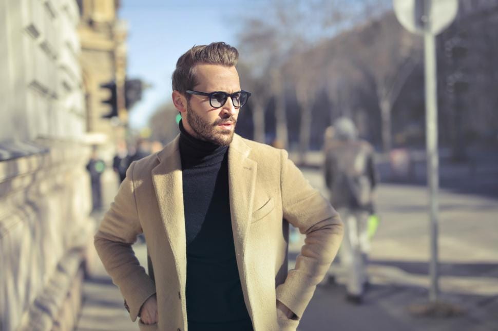 A man in a long overcoat